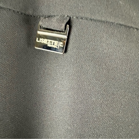 LISETTE Black Straight Leg Pant With Faux Side Ankle Slit with Buttons Detail 10 - Picture 4 of 6